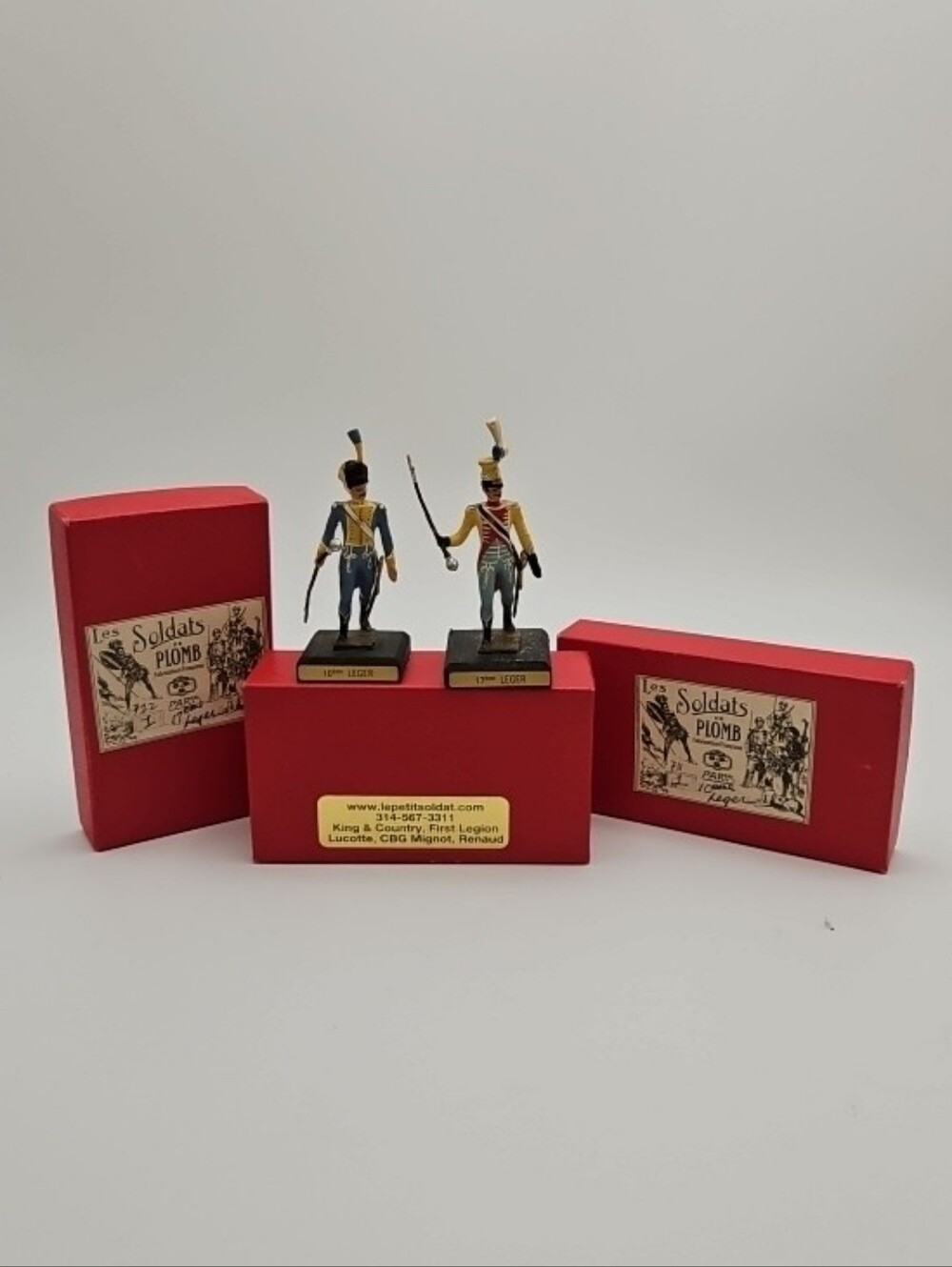 Les Soldats de Plomb Paris Lead Set Of 2 Toy Soldier Figurines in Box